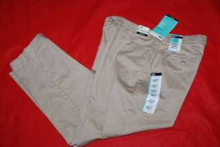  Relaxed Fit Straight Leg Stretch Khaki Pants Size 16 P 32x28  