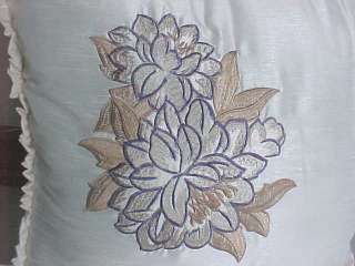 6p QUEEN Chris Madden Lavender,WILDFLOWER Floral Embroidered Comforter 