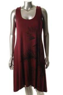 Karen Kane NEW Provence Plus Size Casual Dress Red Stretch Asymmetric 