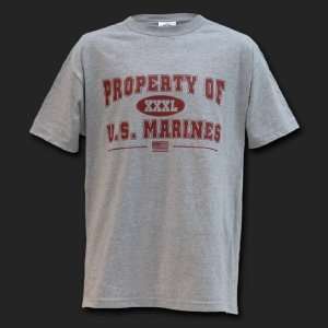  PROPERTY OF U.S. MARINES H.GREY T SHIRT SHIRT SHIRTS U.S 