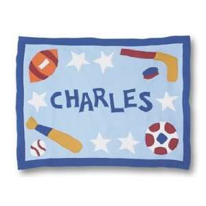  personalized sports baby blanket