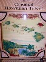 NEW * CERAMIC HAWAII ISLANDS TRIVET,OAHU,MAUI,KAUAI  
