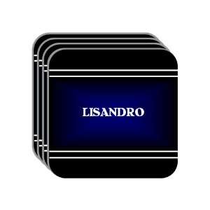 Personal Name Gift   LISANDRO Set of 4 Mini Mousepad Coasters (black 