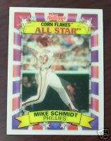 1992 Kelloggs Corn Flakes Mike Schmidt All Star # 10  