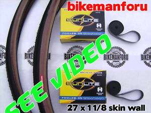 Bicycle 27x1 1/8 Kenda K3 Skinwall 2 Tire Tube Rimstrip  