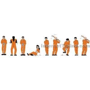   Model Power N Scale Prisoner Figures w/Orange Jumpsuits Toys & Games