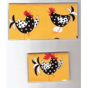   Cover Debit Set Made with Rooster Yellow Fabric 