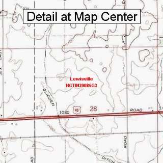 USGS Topographic Quadrangle Map   Lewisville, Indiana (Folded 