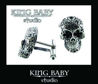King Baby Studio Day of the Dead SKULL Cufflinks 925  