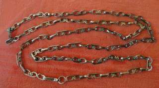 Vtg UNIQUE LINK Hand Made TAXCO MEXICAN Sterling Silver 25 DECO CHAIN 