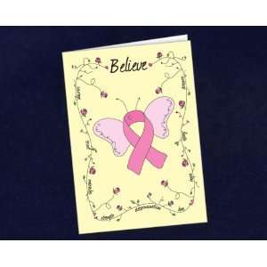  Pink Ribbon Note Cards   Butterfly Believe (12 boxes of 12 