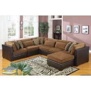    7pcs Sectional Fabric/Leatherette Sofa, #BQ S365P1