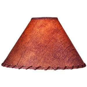  Aged Leather Lamp Shade with Lace
