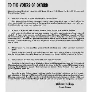   Voters of Oxford,Beer Broadside,1950,Legalization