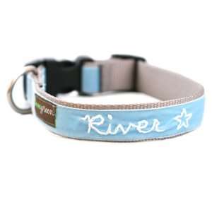  River Hand Embroidered Velvet Personalized Dog Collar Pet 