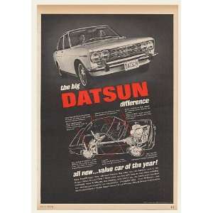  1968 Datsun 4 Door Sedan The Big Difference Vintage Print 