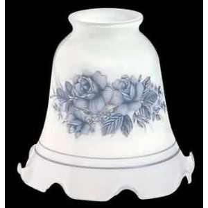  Lamp Shades Glass, Blue Floral with 2 1/4 fitter