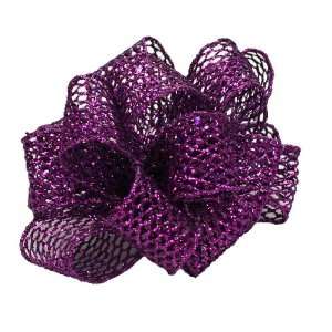 Berwick Laced Up Glitter Mesh Wired Edge Ribbon, 1 1/2 Wide, 25 Yards 