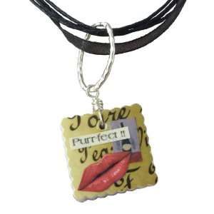 Kitty Wine Recycled Mail Pendant