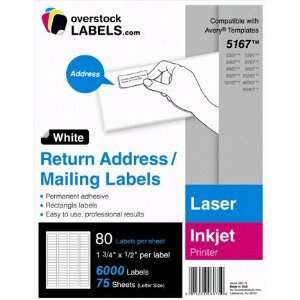 labels® 80 Per Sheet Return Address / Mailing Labels for 