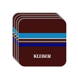 Personal Name Gift   KLEBER Set of 4 Mini Mousepad Coasters (blue 