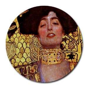  Judith By Gustav Klimt Round Mouse Pad