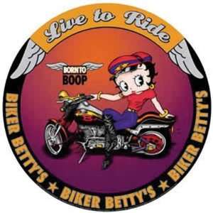  Betty Boop Tin Metal Sign  Live to Ride
