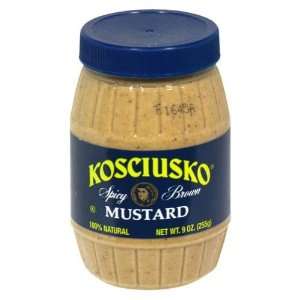  Kosciusko, Mustard Spicy Brwn, 9 OZ (Pack of 6) Health 