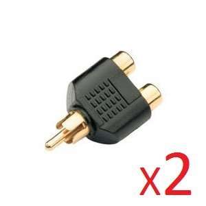  Wired Up 2 X GOLD 1 to 2 RCA PHONO AV AUDIO VIDEO Y 