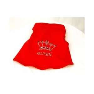   Crown Sleeveless and Crystals Tee for Dogs (Red, Small)