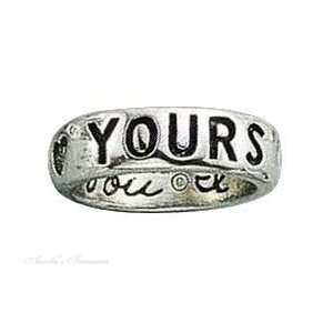   Silver Unisex Forever Yours I Love You Ring Size 6 Jewelry
