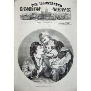 1874 Little Willis Christmas Baby Women Hunt Old Print  