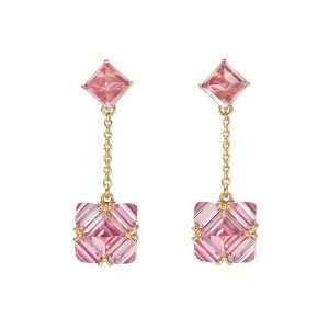   Paolo Costagli Pink Tourmaline Chain Drop Earrings Jewelry