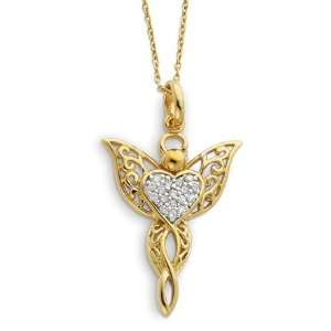  Angel of Blessing Gold Heart Necklace Jewelry