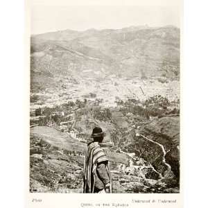  1913 Print Quito Ecuador Valley Peasant Costume Hike City 