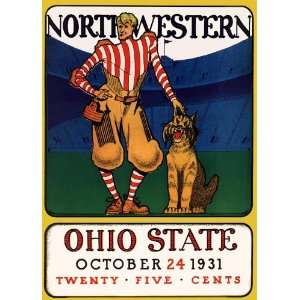  1931 Ohio State Buckeyes vs. Northwestern Wildcats 36 x 48 