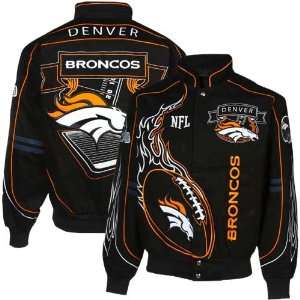  NFL Denver Broncos On Fire Jacket Extra Large Sports 
