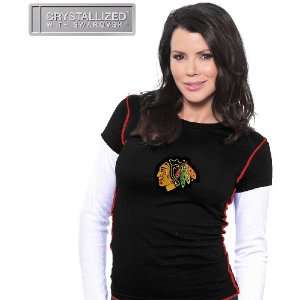  Majestic Threads Chicago Blackhawks Womens Double Layer 