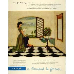  1956 Ad Engagement Diamond Forever De Beers Romance 