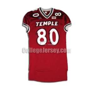   No. 80 Game Used Temple Russell Football Jersey