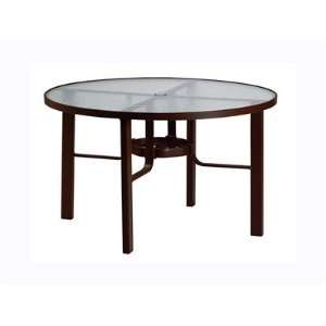  Glass Cast Aluminum 48 Round Obscure Top Patio Dining Table Patio