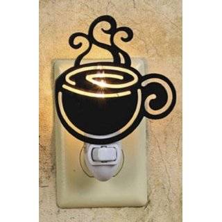 Coffee House Cup Java Silhouette Wall Art Metal Mug 