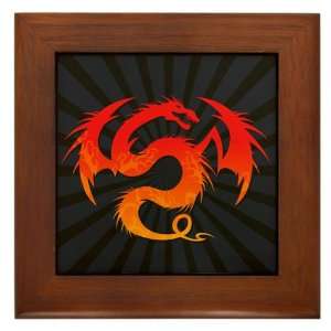  Framed Tile Tribal Fire Dragon 