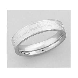    AWST Thin Laser Engraved Barbed Wire Ring