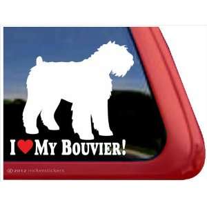  I Love My Bouvier ~ Bouvier des Flanders Vinyl Window 