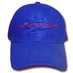  NBA OFFICIAL DETROIT PISTONS ROYAL BLUE CAP HAT ADJ 
