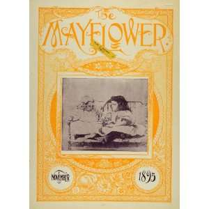  1895 Cover Girls Children Day Bed Flower Garden Floral 