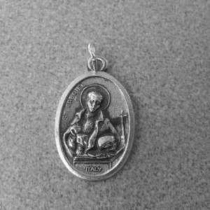    M 111 Silver Oxidized St. Gabriel Necklace Pendant Jewelry