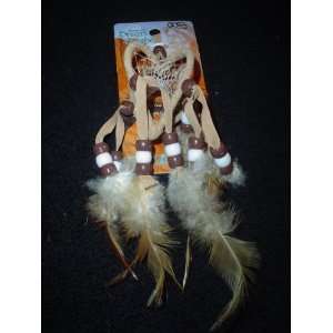  TAN DOUBLE RING HEART DREAM CATCHER (LEATHER AND FEATHERS 