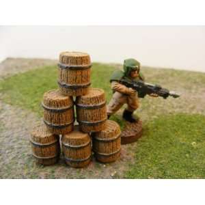 Miniature Terrain Small Wooden Barrel (6) Toys & Games